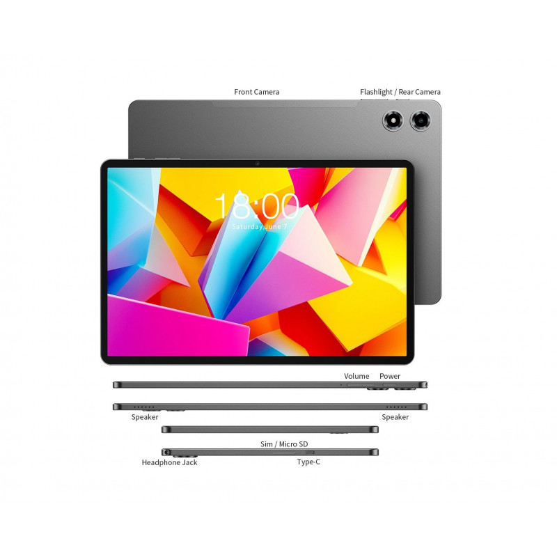 Планшет Teclast T50 Plus 8ГБ, 128ГБ, LTE, Android, сірий 6940709680421