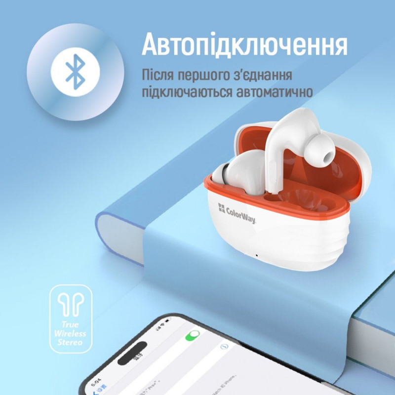 Навушники СolorWay Slim TWS-5 Earbuds White