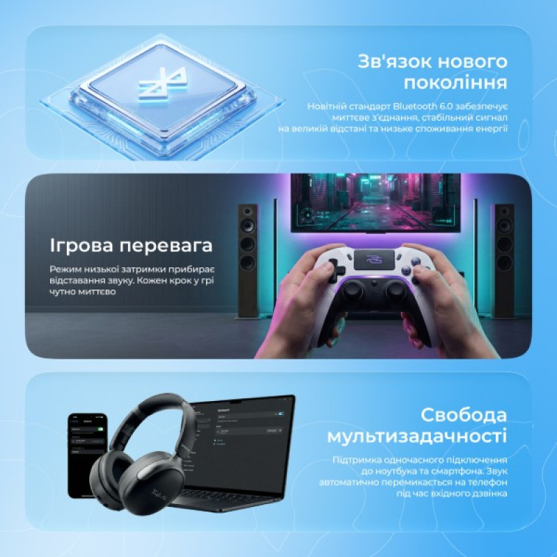 Бездротові навушники Proove Tender Pro with ANC (APP) (black)