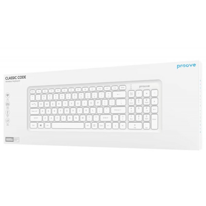 Бездротова клавіатура Proove Classic Code (UkraineLayout) (white)