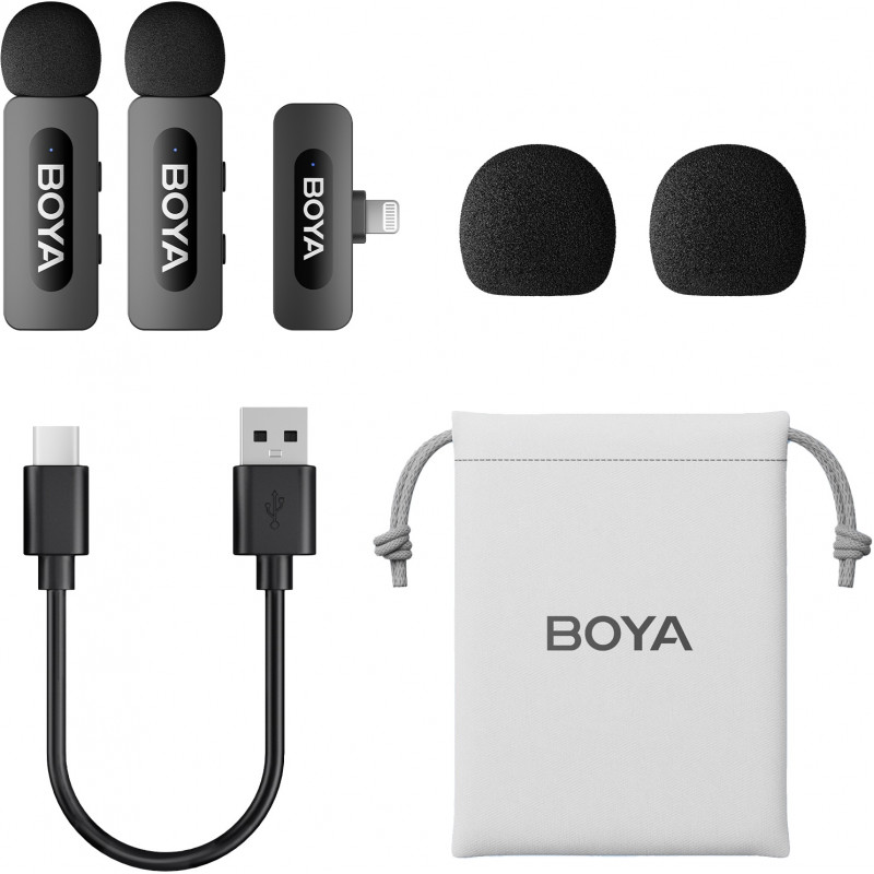 Бездротовий петличний мікрофон BOYA BY-V2 Lightning Black