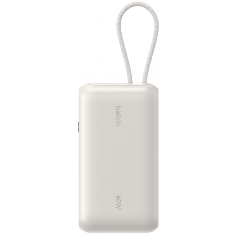 Акумулятор портативний Power Bank Belkin 10000мА·год, з інтегрованим кабелем USB-C, пісочний BPB029H