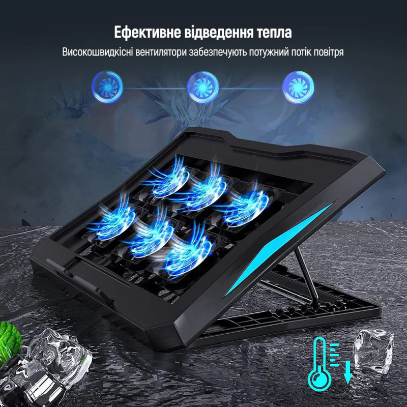 Охолоджувальна підставка для ноутбука ColorWay Cooling Laptop Q3, 10-17”