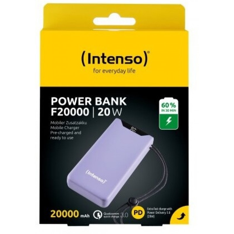 Портативний зарядний пристрій INTENSO USB 20000MAH QC3.0 PURPLE F20000 7332053