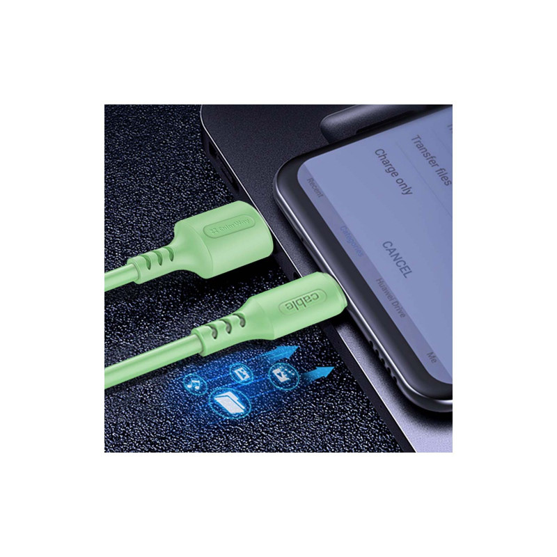 Кабель Colorway USB - MicroUSB (soft silicone) 2.4а 1м зелений