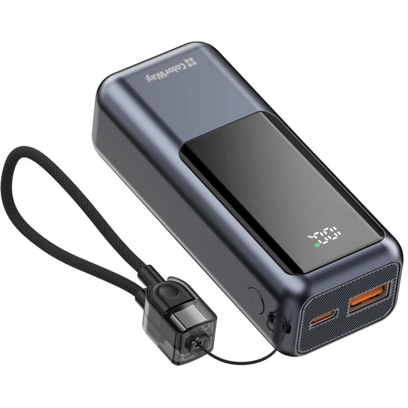 УМБ ColorWay Power Bank 10 000 mAh Urban (USB QC4.0 + USB-C PD22.5W) Gray