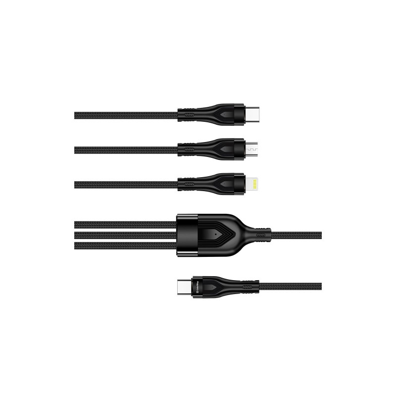 Кабель Colorway Type-C - 3в1 (Lightning+MicroUSB+Type-C) 3.0A 1.2м чорний CW-CBPDU3060-BK