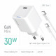Зарядний пристрій Colorway GaN Mini 30W PD Port PPS USB-C біле + cable Type-C