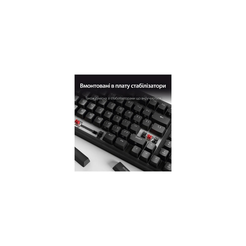 Клавіатура механічна HyperX Alloy Origins 2 1800 103key, Red, USB-A, Hot-Swap, EN/UA, RGB, чорний B4