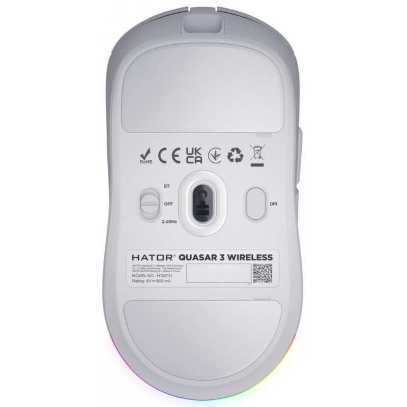 Ігрова миша HATOR Quasar 3 wireless (HTM731) white