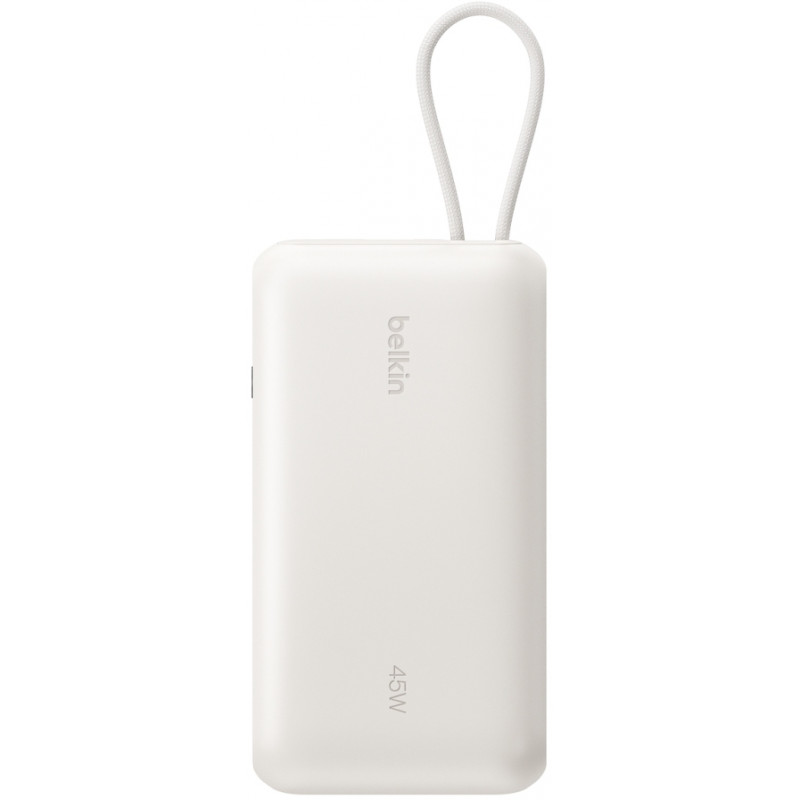 Акумулятор портативний Power Bank Belkin 20000мА·год, з інтегрованим кабелем USB-C, пісочний BPB030H