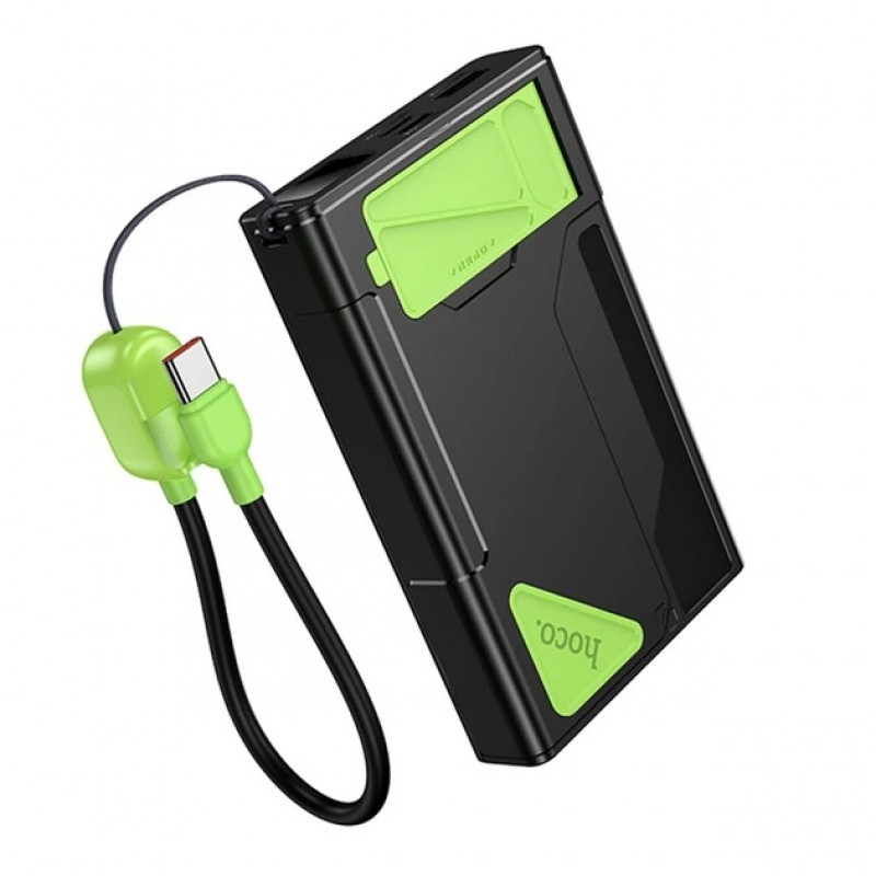 Power Bank Hoco DB83 22.5W+PD20W magnetic, with watch charging, cable 10000mAh Black\green