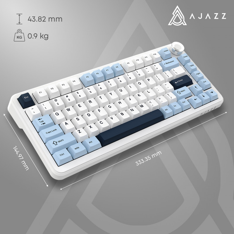 Клавіатура механічна Ajazz AK820 MAX PLUS Daydream Switch RGB Wireless/BT/USB White AK820MAX-DD-BWD