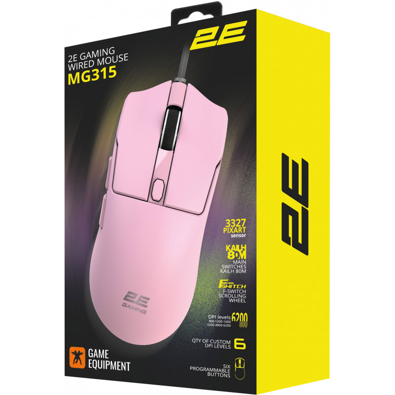 Миша 2E GAMING MG315, USB-A, рожевий 2E-MG315UPK
