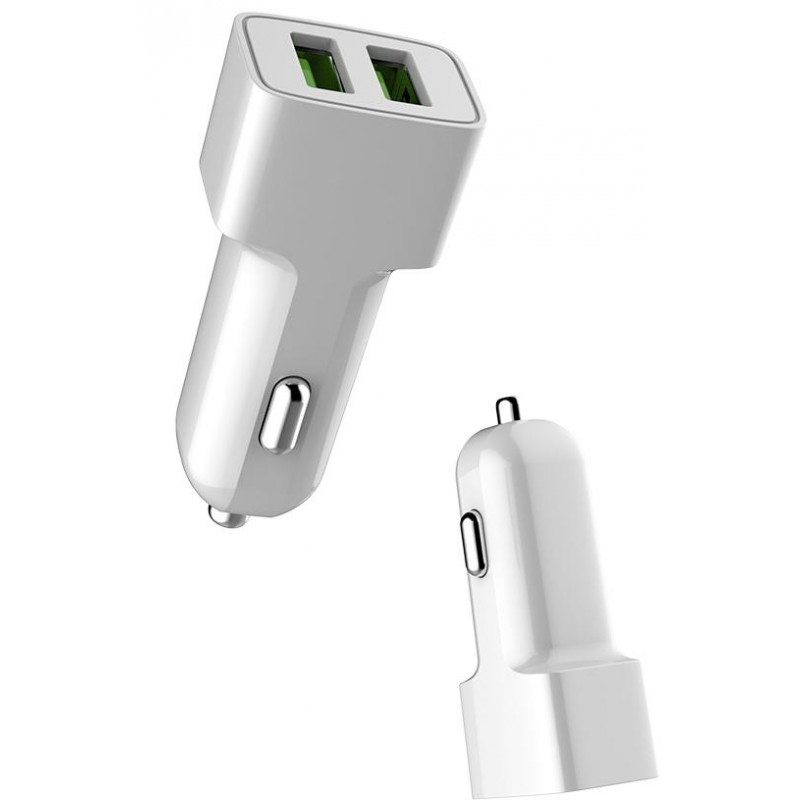 Автомобільний зарядний пристрій Colorway 2USB AUTO ID 2.4A (12W) white CW-CHA009-WT