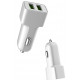 Автомобільний зарядний пристрій Colorway 2USB AUTO ID 2.4A (12W) white CW-CHA009-WT