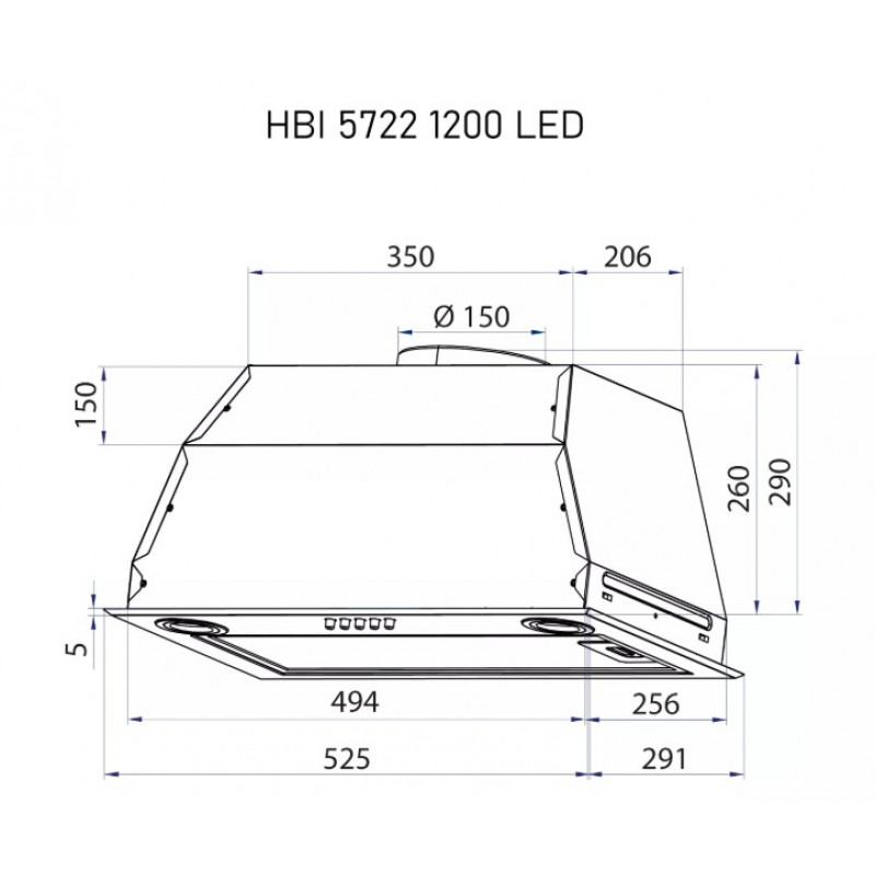 Витяжка Minola HBI 5722 WH 1200 LED