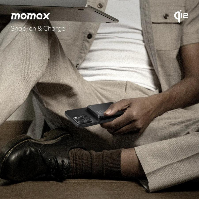 Портативний зарядний пристрій MOMAX WRL 5000MAH BLACK IP129Q2D