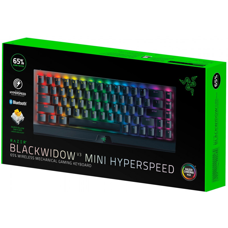 Клавіатура механічна RAZER BlackWidow V3 Mini Hyperspeed, Yellow Switch RU (RZ03-03890700-R3R1)