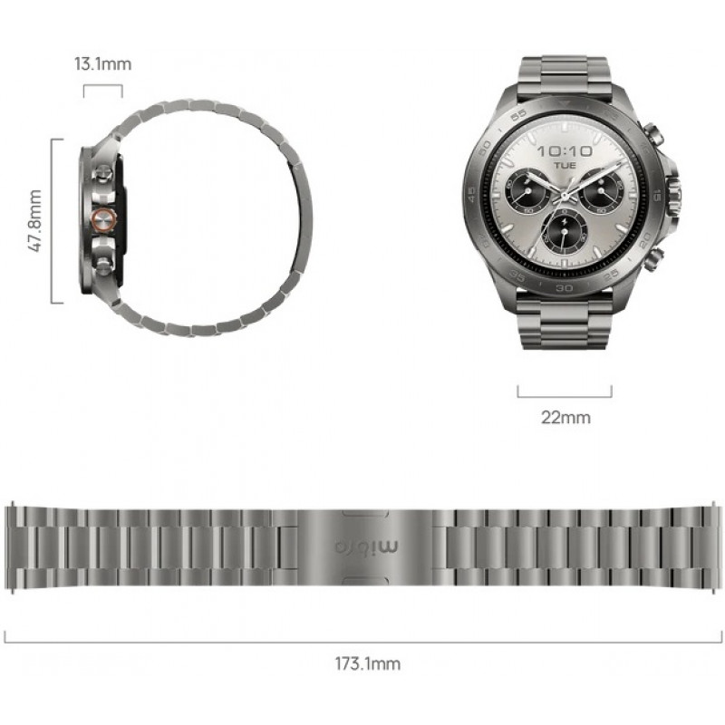 Смарт-годинник Mibro GS Explorer S 48мм, суцільний титан XPAW023FT
