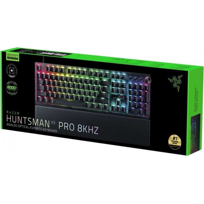 Клавіатура механічна Razer Huntsman V3 Pro 8KHz, 104key, Analog Optical Switch Gen-2, USB-A, EN, RGB