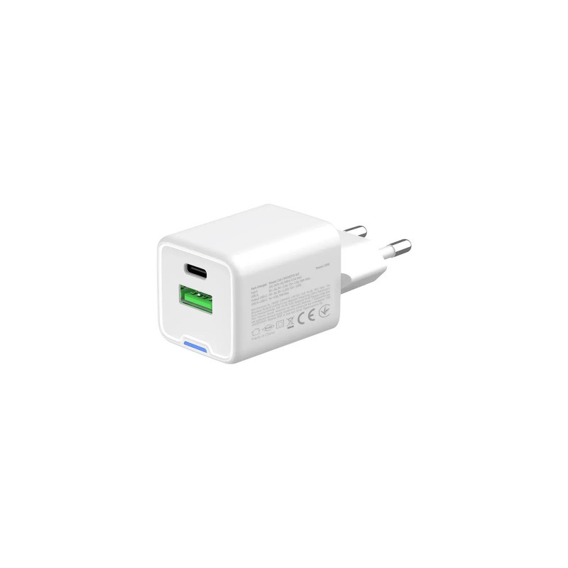 Зарядний пристрій Colorway GaN Mini 20W PD Port PPS USB (Type-C PD + USB QC4.0) біле