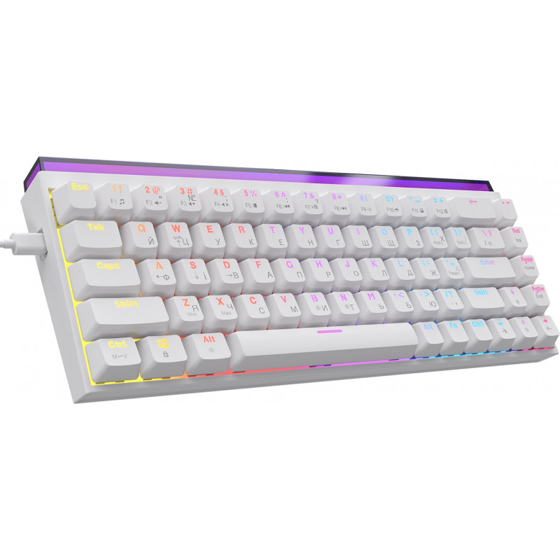 Дротова механічна клавіатура Ajazz NK68 Red switches White (NK68-R-W)