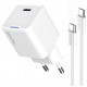 Мережевий зарядн. прист. Colorway GaN Mini 35W PD Port PPS USB-C біле cable Type-C