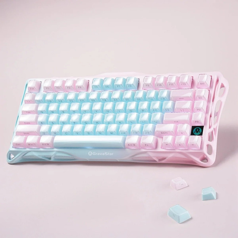 Клавіатура механічна GravaStar Mercury K1 Lite 80keys, BT/WL/USB, Aurora Mist GSK1LITE_PM_MINT