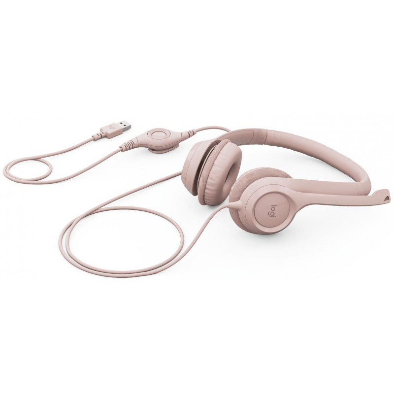 Навушники Logitech H390 USB Rose (981-001281)