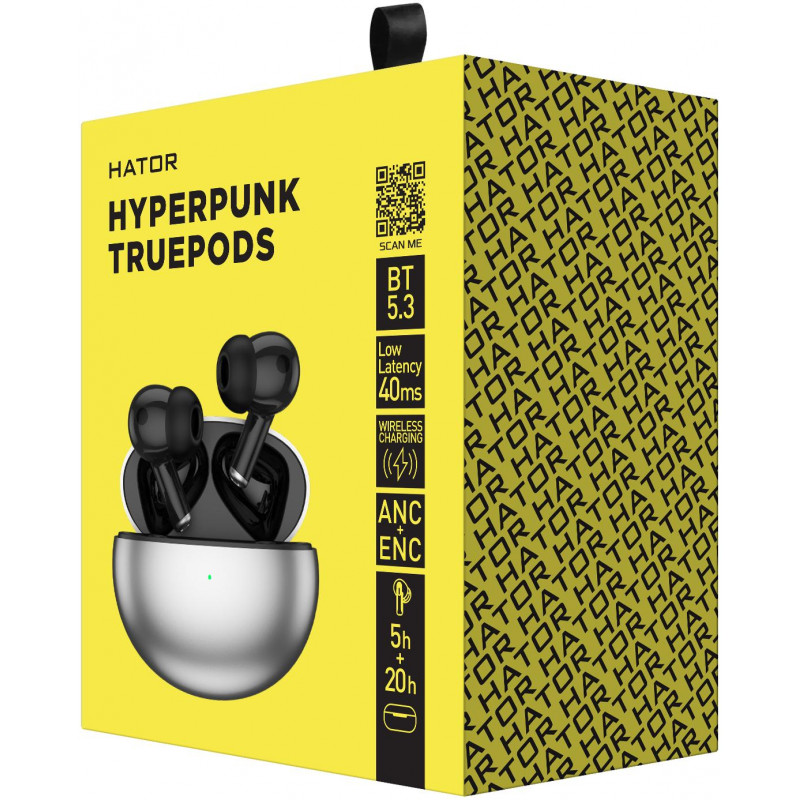 Ігрова гарнітура HATOR Hyреrpunk Truepods (HTA430) black, SyncHUB
