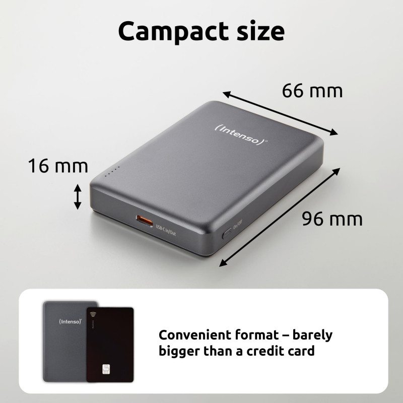 Портативний зарядний пристрій INTENSO USB 10000MAH MAG GREY 7344034