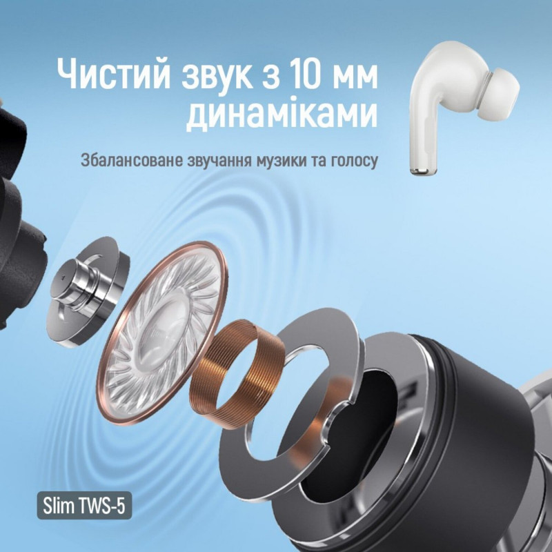 Навушники СolorWay Slim TWS-5 Earbuds White