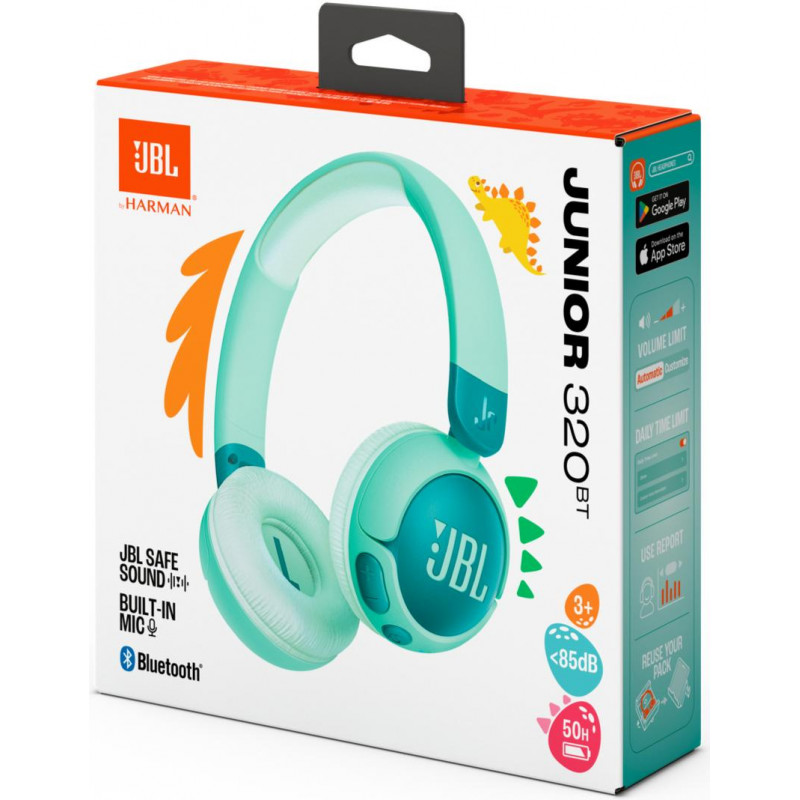 Навушники накладні бездротові JBL JBLJR320BTGRN