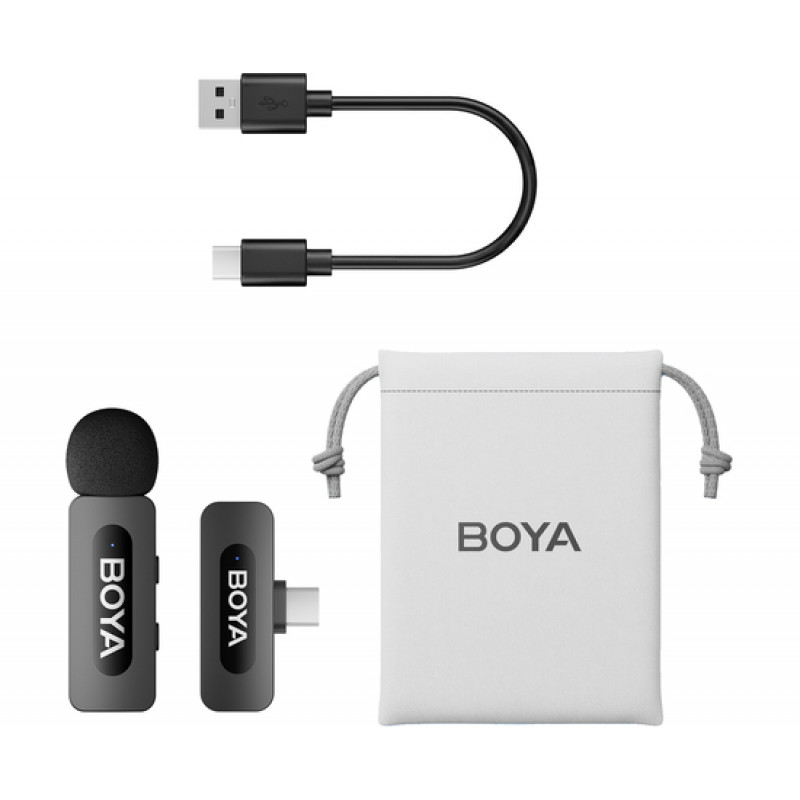 Бездротовий петличний мікрофон BOYA BY-V10 Type-C Black