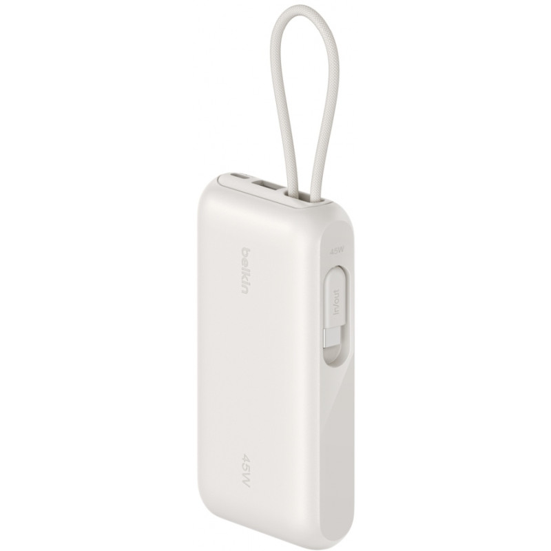 Акумулятор портативний Power Bank Belkin 10000мА·год, з інтегрованим кабелем USB-C, пісочний BPB029H