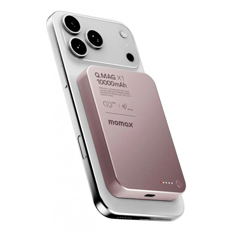 Портативний зарядний пристрій MOMAX WRL 10000MAH Q.MAG X1 PINK IP117AP