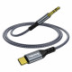 Адаптер-перехідник ColorWay USB-C to 3.5 mm mini-Jack 1.2 м сірий