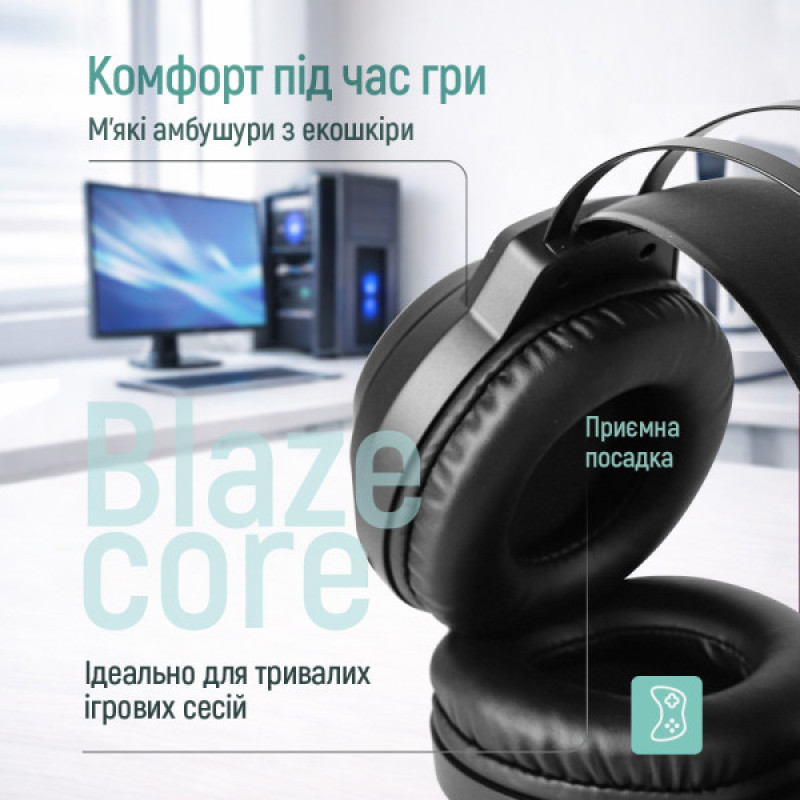 Навушники ColorWay BlazeCore RGB Black CW-HPG03BK