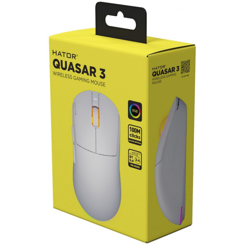 Ігрова миша HATOR Quasar 3 wireless (HTM731) white