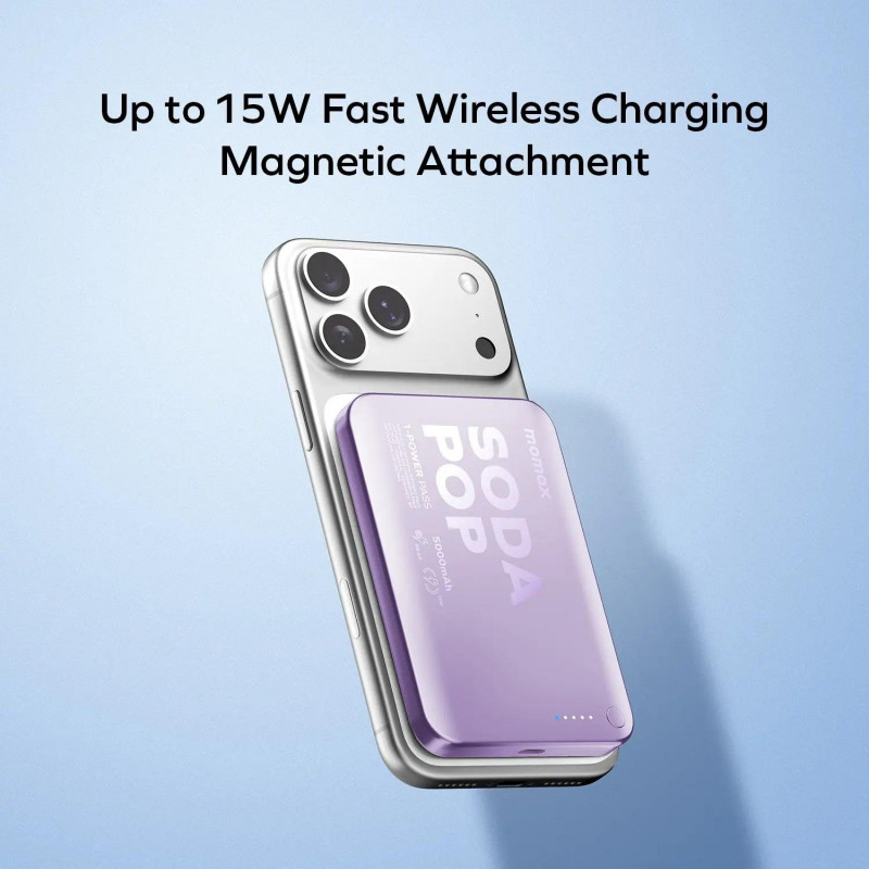 Портативний зарядний пристрій MOMAX WRL 5000MAH PINK IP165P