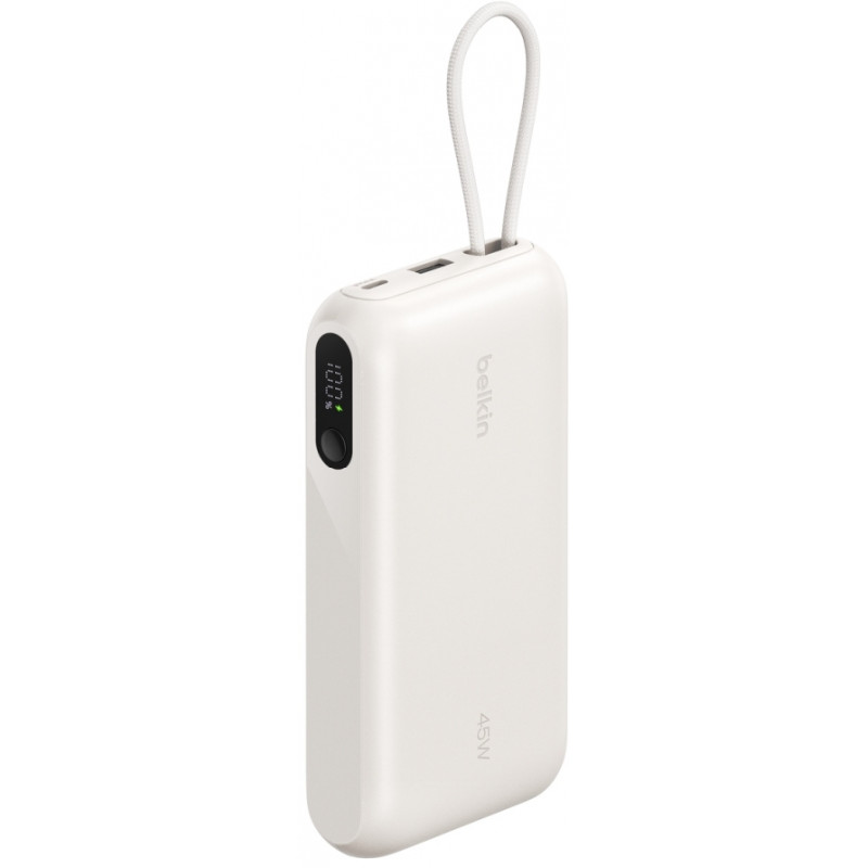 Акумулятор портативний Power Bank Belkin 20000мА·год, з інтегрованим кабелем USB-C, пісочний BPB030H