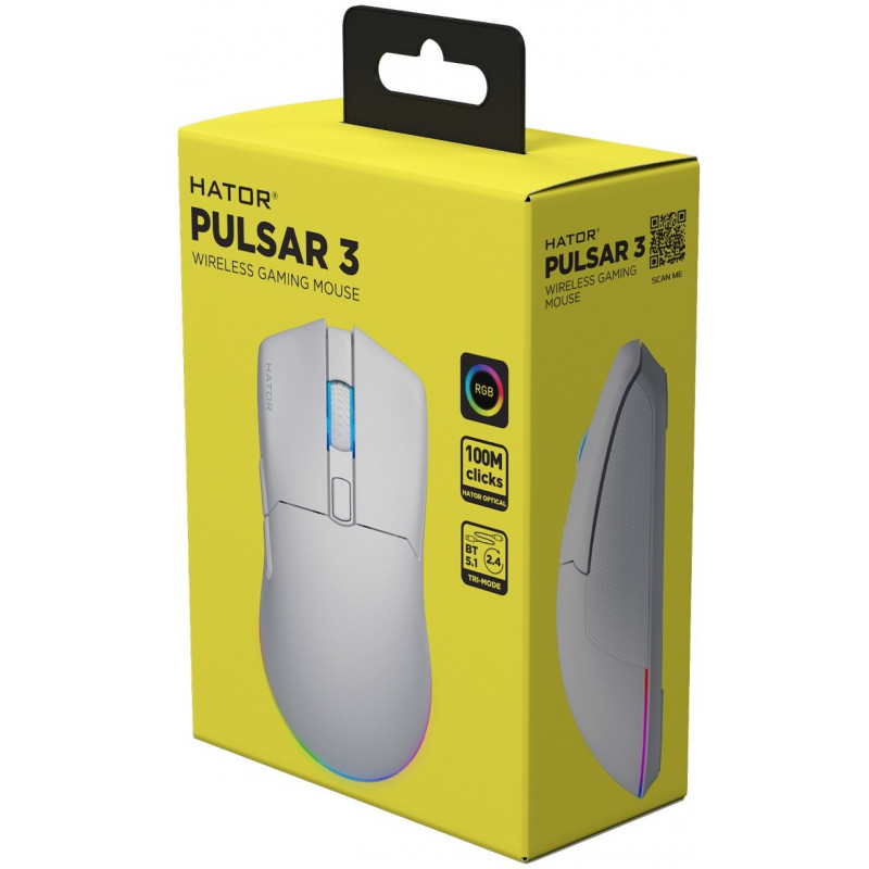 Ігрова миша HATOR Pulsar 3 wireless (HTM631) white