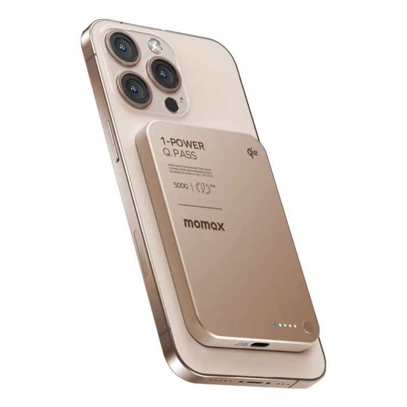 Портативний зарядний пристрій MOMAX WRL 5000MAH SANDSTONE IP129Q2L2