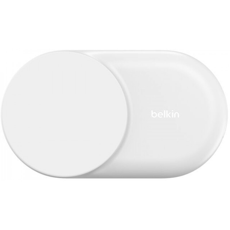 Зарядний пристрій бездротовий Belkin UltraCharge 2-in-1 Foldable Magnetic Charging 25Вт, білий WIZ03