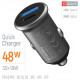 Авто зарядний пристрій Colorway 2USB (Type-C PD30W + USB QC3.0 18W) (48W) Gray