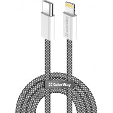 Кабель Colorway Type-C - Apple Lightning (braided cotton) (PD FC 27W) 1м (CW-CBPDCL061-BK)