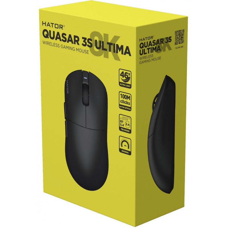 Ігрова миша HATOR Quasar 3S ULTIMA 8K Wireless (HTM660) black