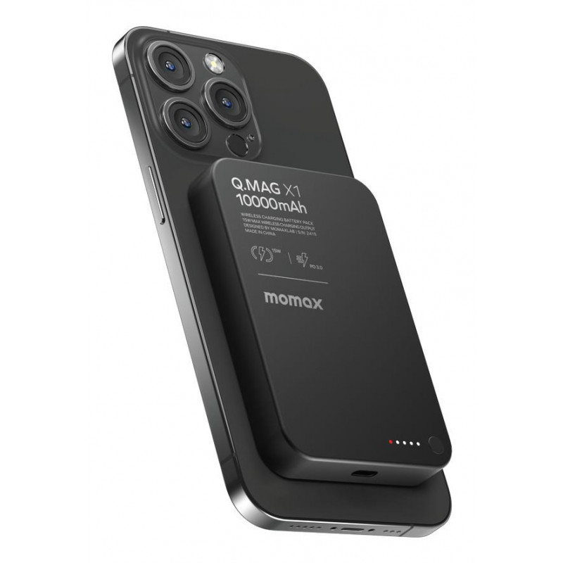 Портативний зарядний пристрій MOMAX WRL 10000MAH Q.MAG X1 BLACK IP117AD