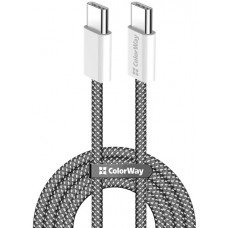 Кабель Colorway Type-C - Type-C (braided cotton) (PD Fast Charging 60W) 3.0А 1м CW-CBPDCC061-BK